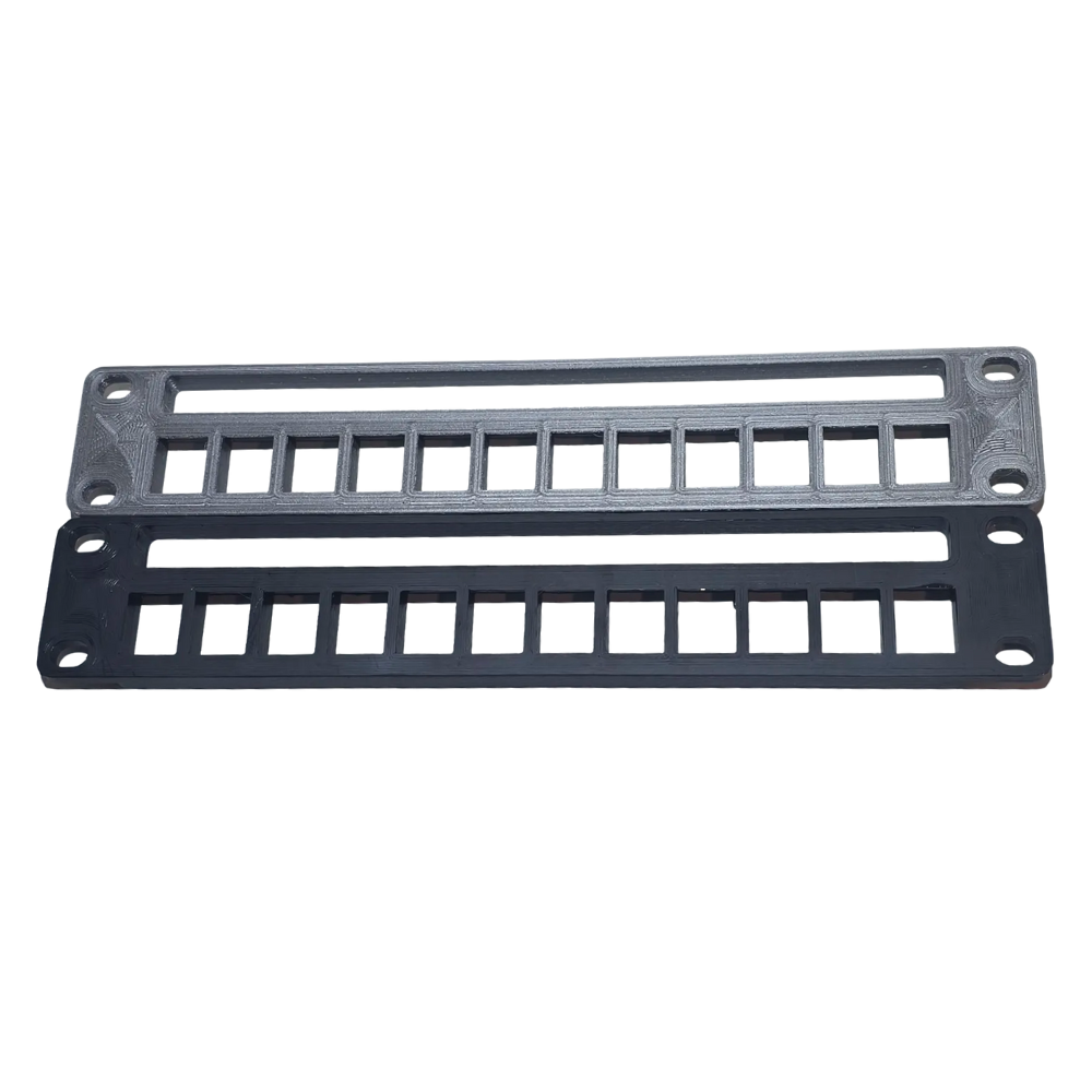 12-Port Keystone Patch Panel for 10" Mini Racks β 1U β Cubi-Rack, Rackmate Compatible