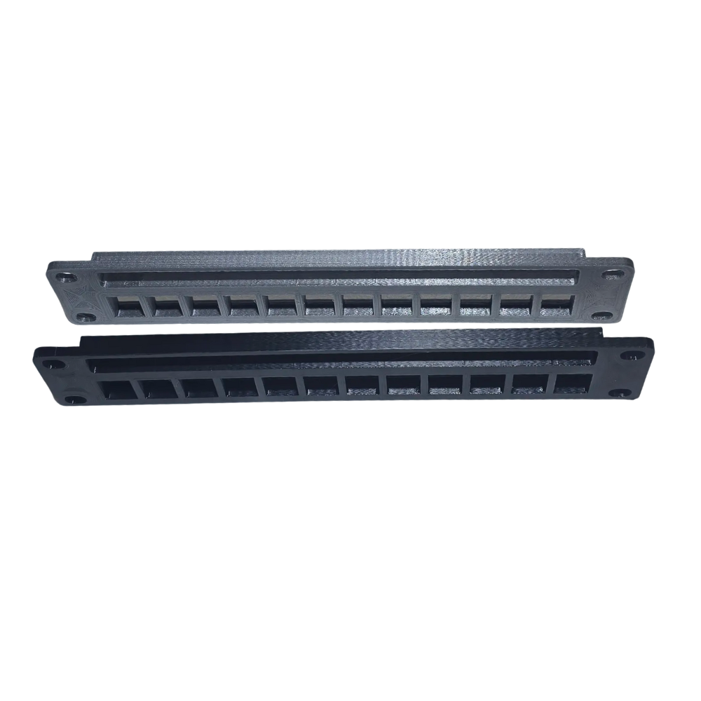12-Port Keystone Patch Panel for 10" Mini Racks β 1U β Cubi-Rack, Rackmate Compatible