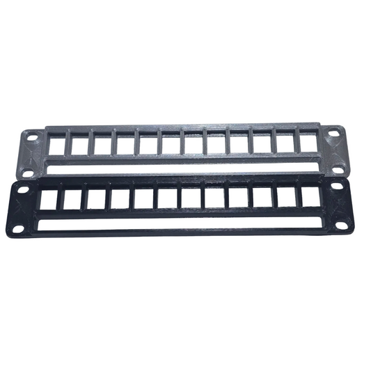 12-Port Keystone Patch Panel for 10" Mini Racks – 1U – Cubi-Rack, Rackmate Compatible