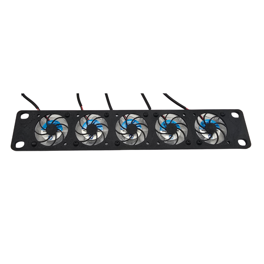 1U 40mm Fan Panel for 10" Mini Rack – Holds 5 Fans