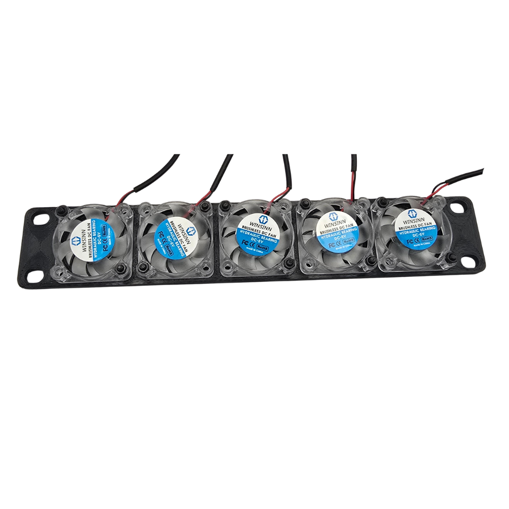 1U 40mm Fan Panel for 10" Mini Rack – Holds 5 Fans