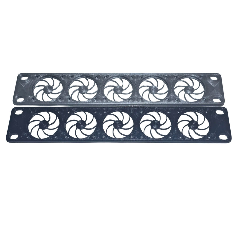1U 40mm Fan Panel for 10" Mini Rack – Holds 5 Fans