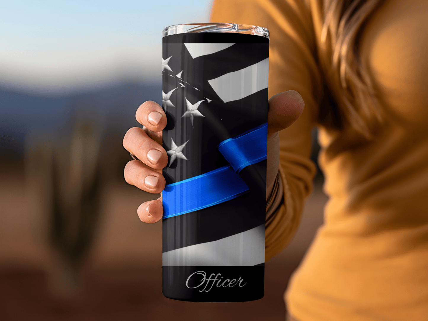 Thin Blue Line Police Support Tumbler