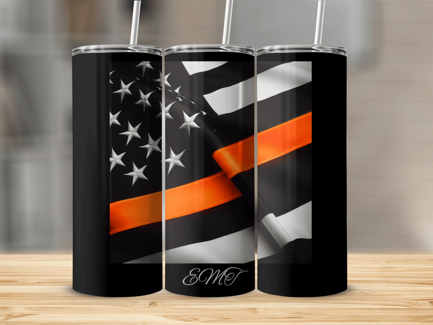 Thin Orange Line EMT Support Tumbler