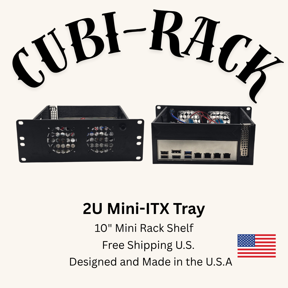 2U Mini-ITX Motherboard Shelf for 10" Mini Rack
