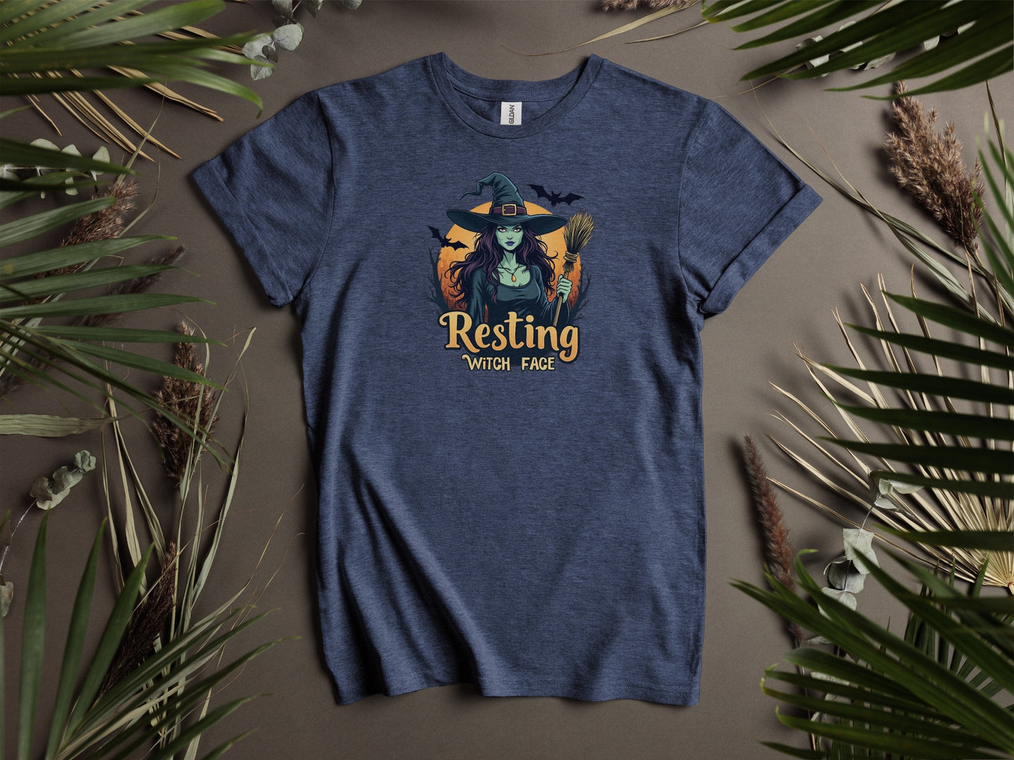 Resting Witch Face Halloween Themed Graphic T-Shirts