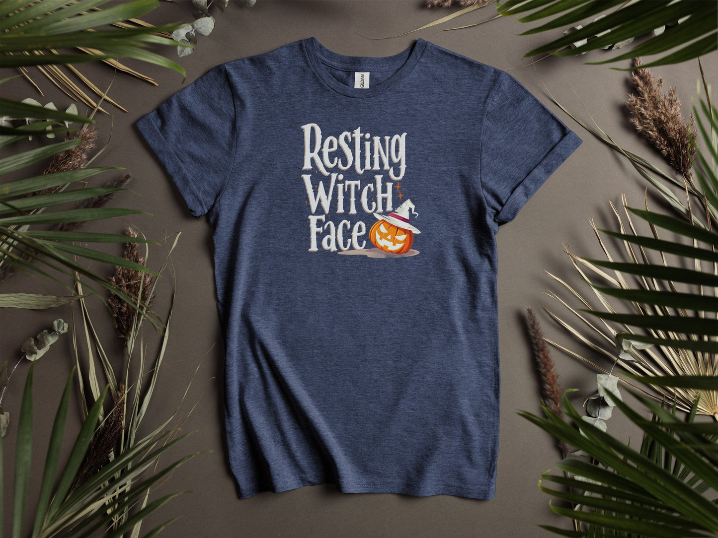 Resting Witch Face Halloween Pumpkin T-Shirts