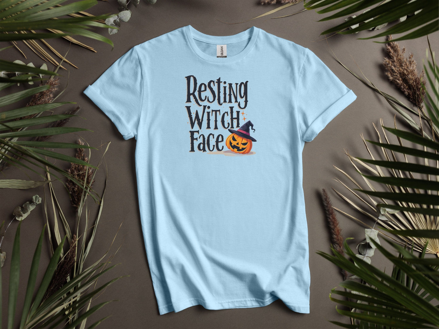 Resting Witch Face Halloween Pumpkin T-Shirts
