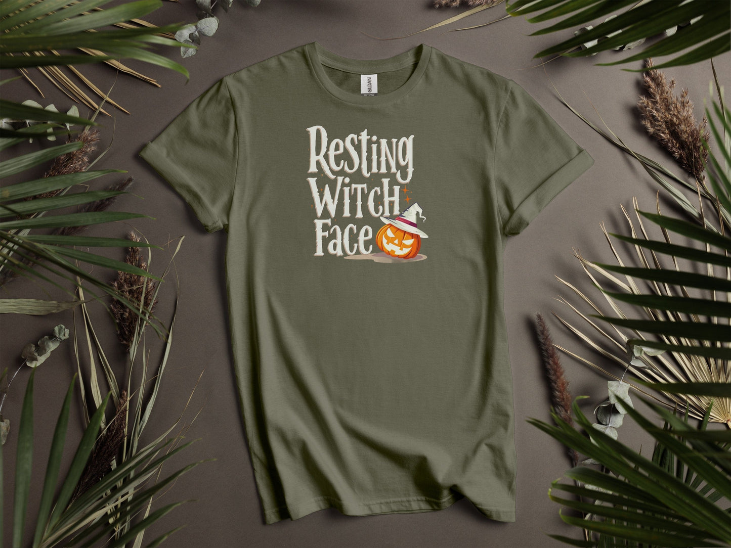 Resting Witch Face Halloween Pumpkin T-Shirts