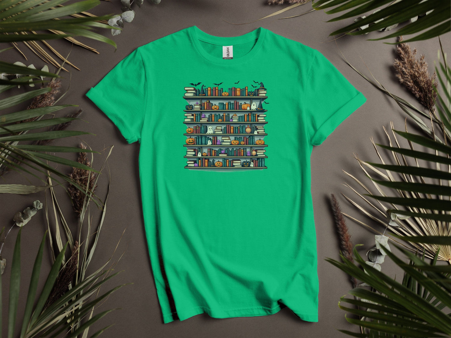 Unique Halloween Bookshelf Design T-Shirts