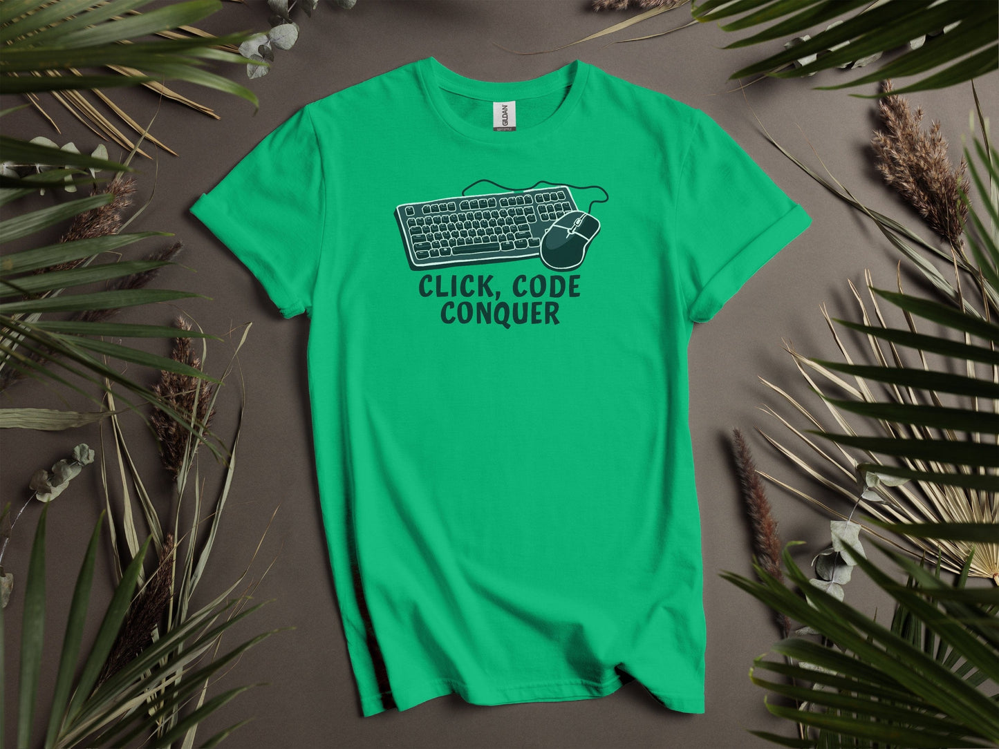 Click Code Conquer Keyboard and Mouse Design T-Shirts
