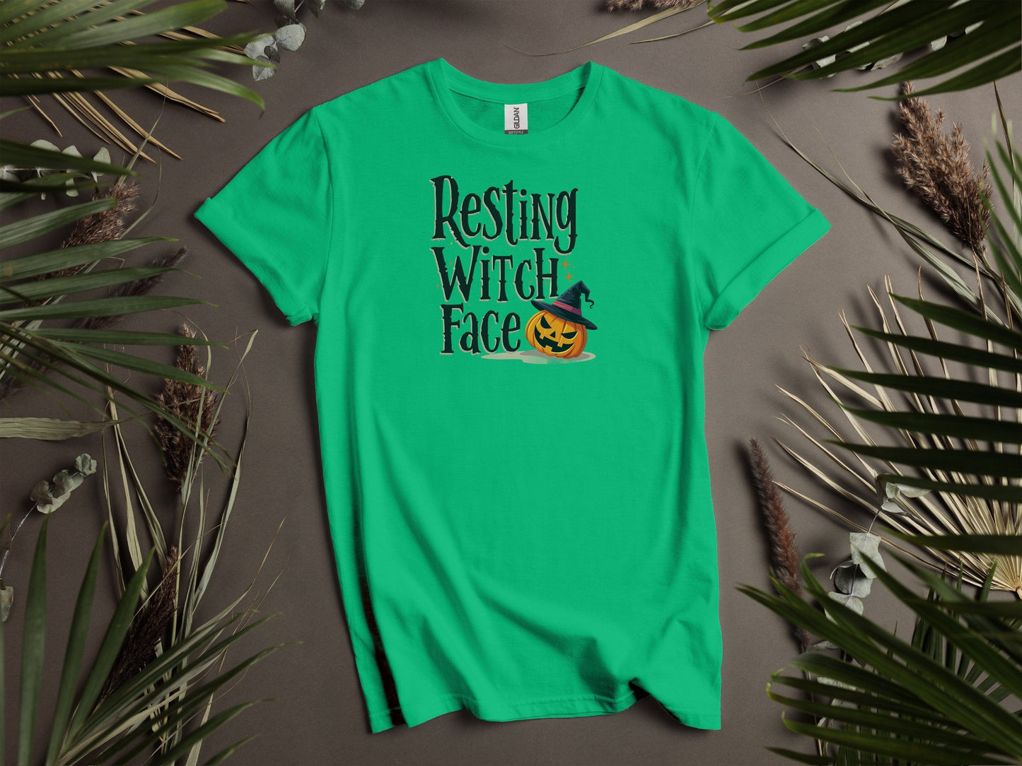 Resting Witch Face Halloween Pumpkin T-Shirts