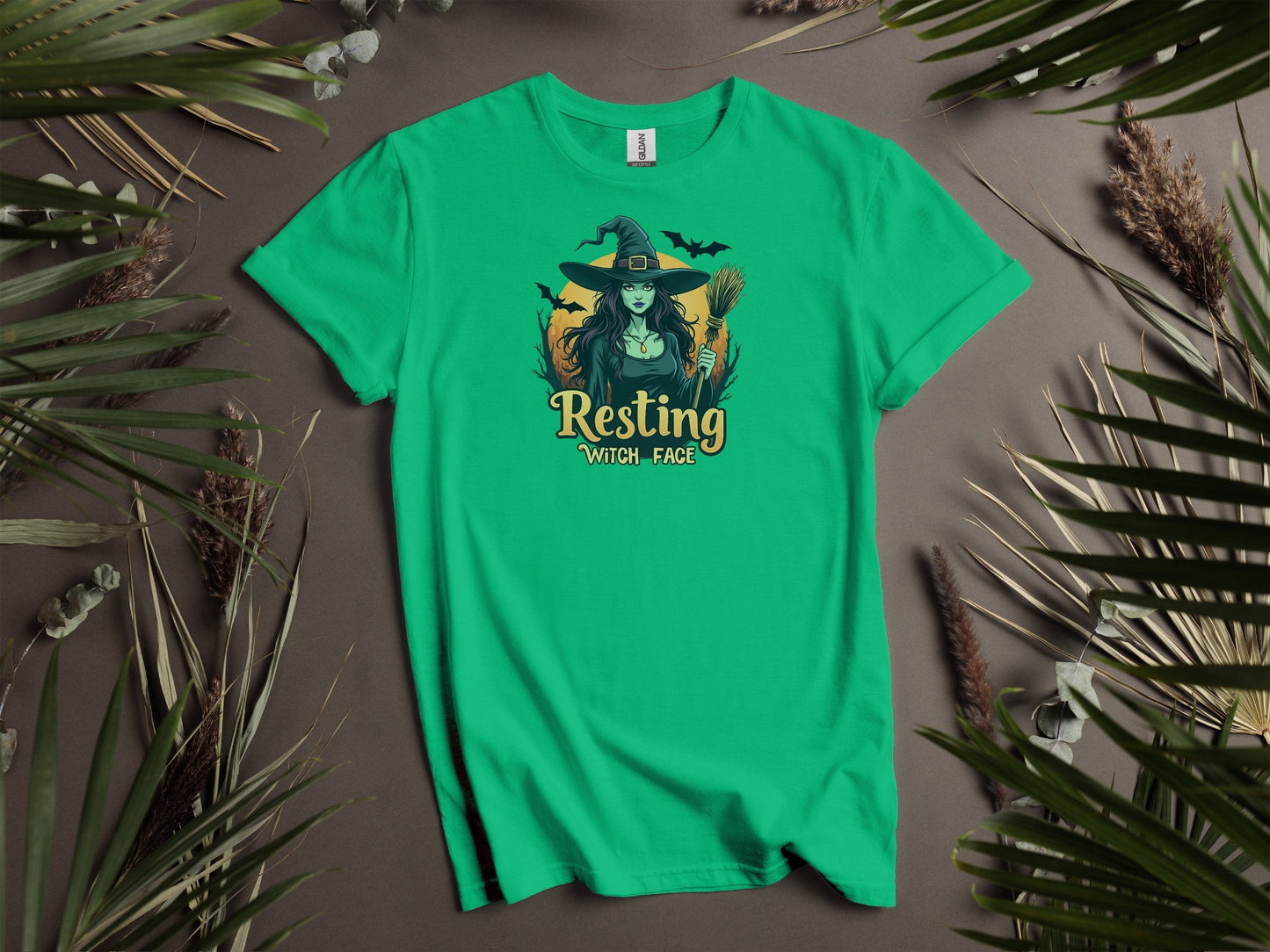 Resting Witch Face Halloween Themed Graphic T-Shirts