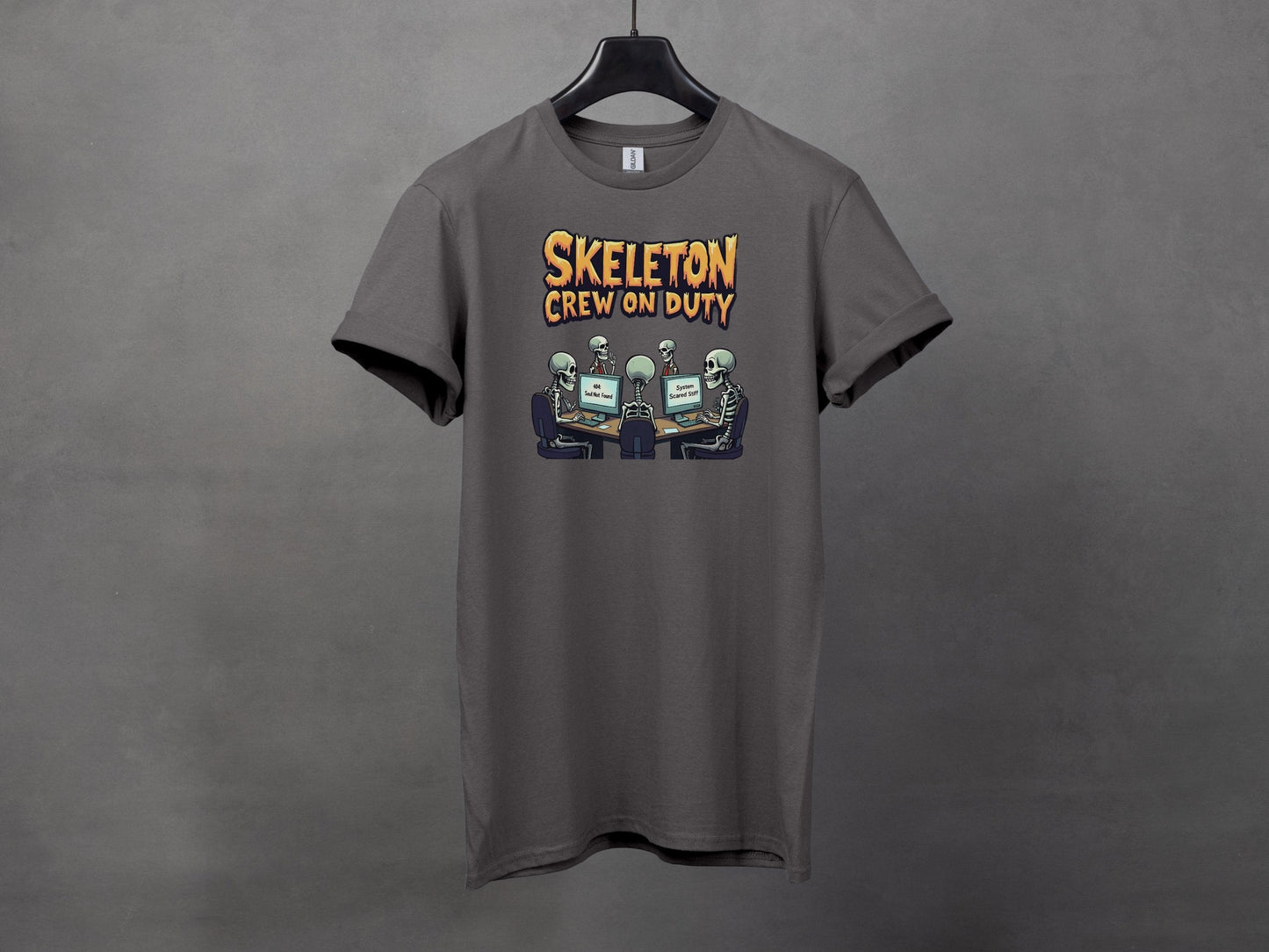 Skeleton Crew On Duty Funny Graphic T-Shirts