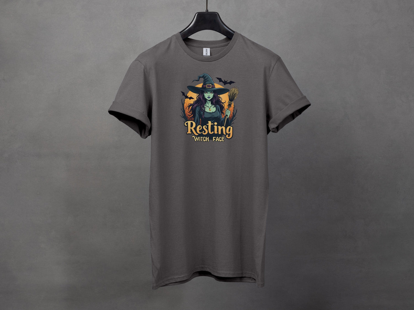 Resting Witch Face Halloween Themed Graphic T-Shirts