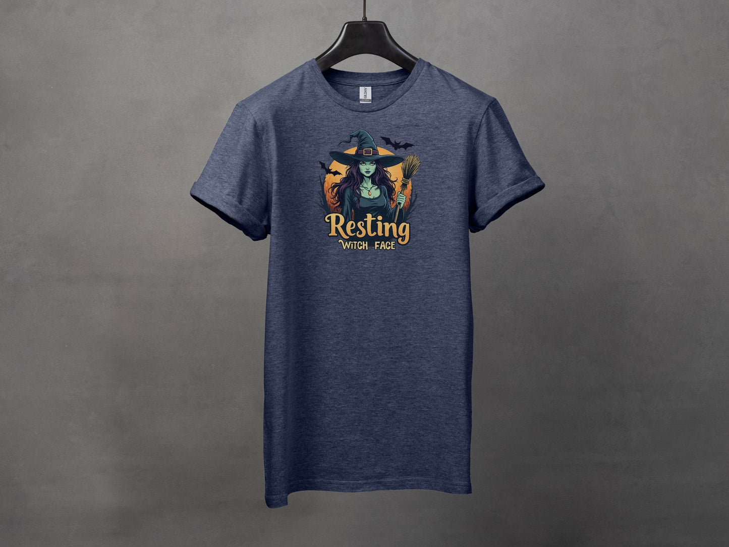Resting Witch Face Halloween Themed Graphic T-Shirts