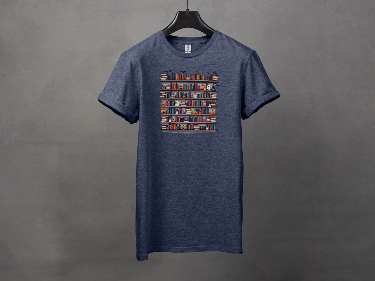 Unique Halloween Bookshelf Design T-Shirts
