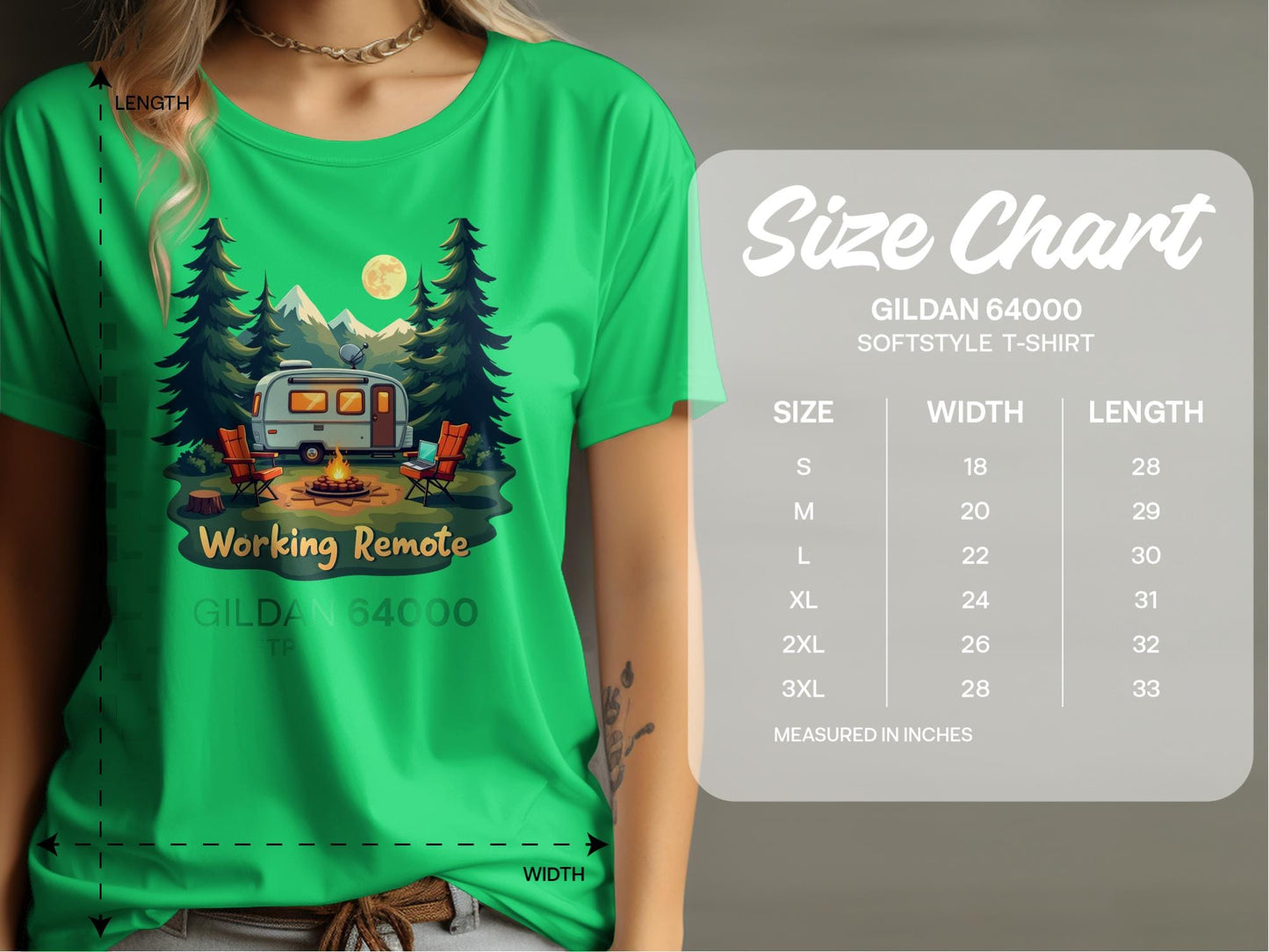 Working Remote Camping Graphic Print Comfortable T-Shirt