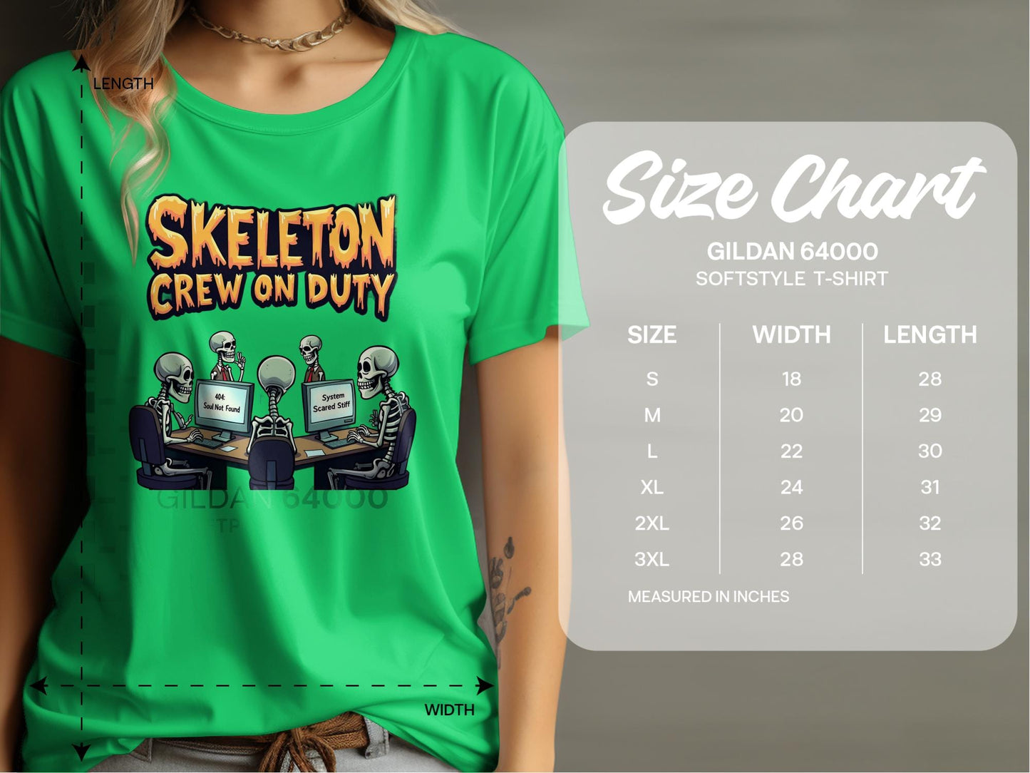 Skeleton Crew On Duty Funny Graphic T-Shirts