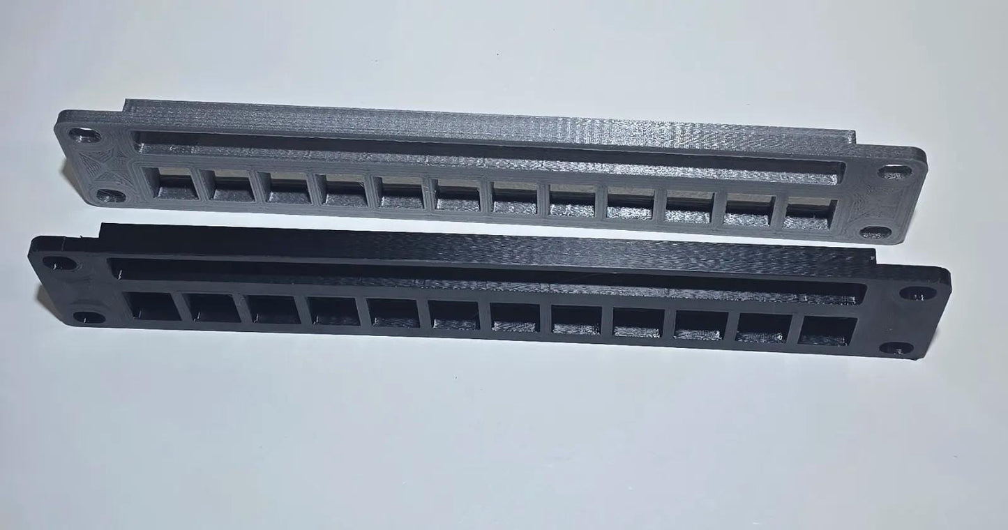 12-Port Keystone Patch Panel for 10" Mini Racks – 1U – Cubi-Rack, Rackmate Compatible