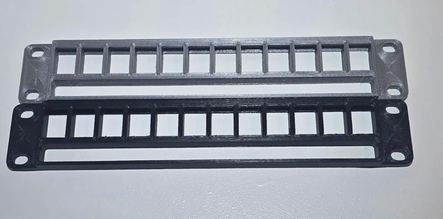 12-Port Keystone Patch Panel for 10" Mini Racks – 1U – Cubi-Rack, Rackmate Compatible