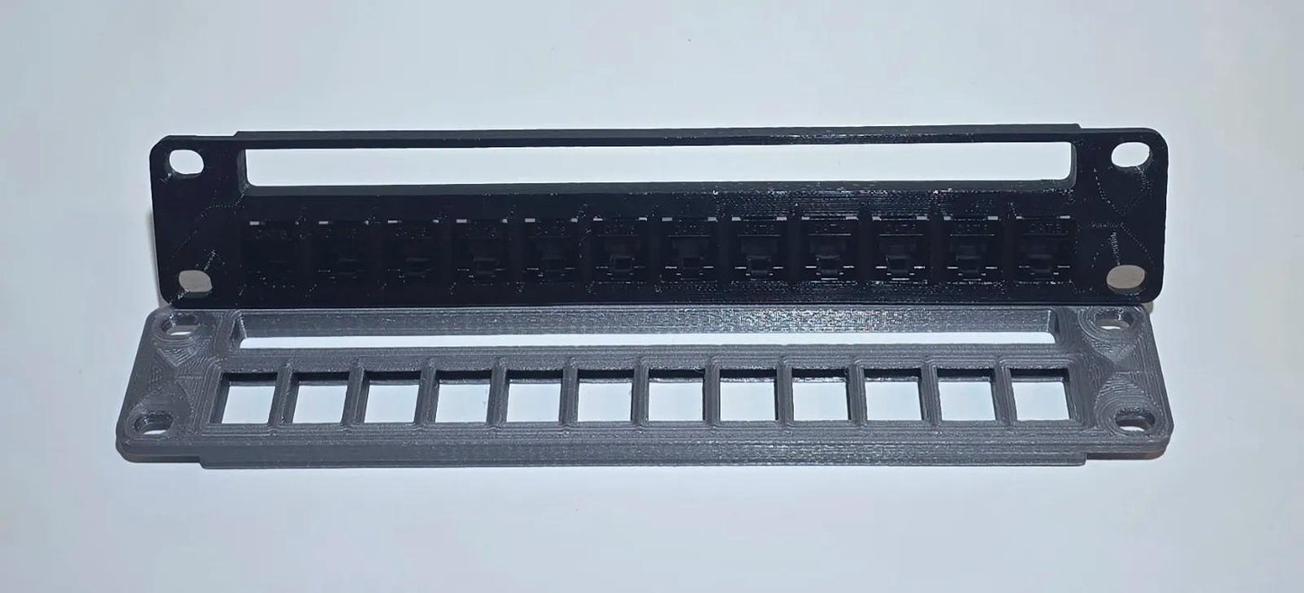 12-Port Keystone Patch Panel for 10" Mini Racks – 1U – Cubi-Rack, Rackmate Compatible