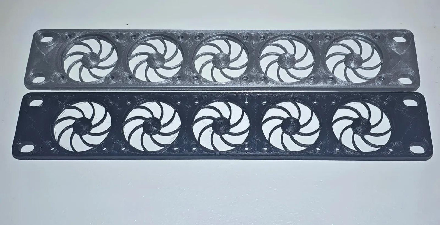 1U 40mm Fan Panel for 10" Mini Rack – Holds 5 Fans