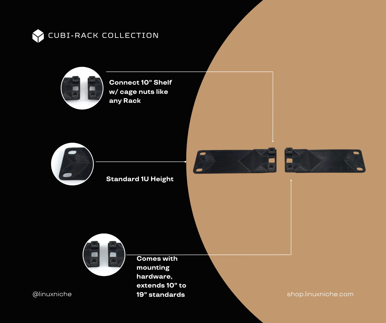 10” to 19” Rack Adapter Ears – Convert Mini Rack Shelves to Standard 19” Racks