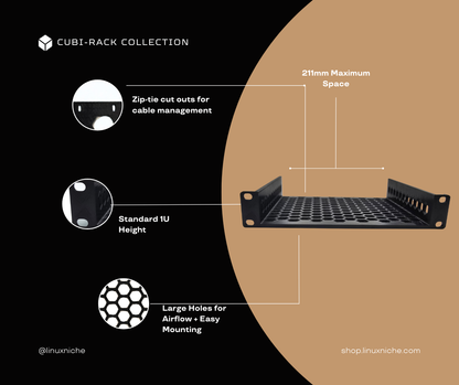 1U Universal Shelf for 10" Mini Rack