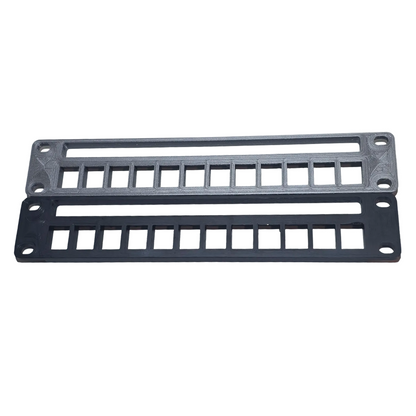 12-Port Keystone Patch Panel for 10" Mini Racks – 1U – Cubi-Rack, Rackmate Compatible