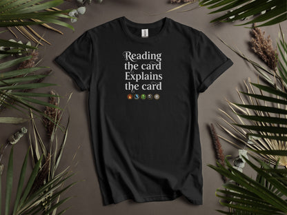 Reading the card Explains the card t-shirt