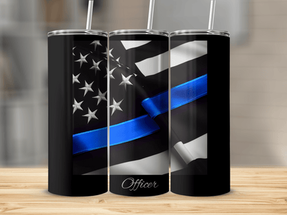 Thin Blue Line Police Support Tumbler