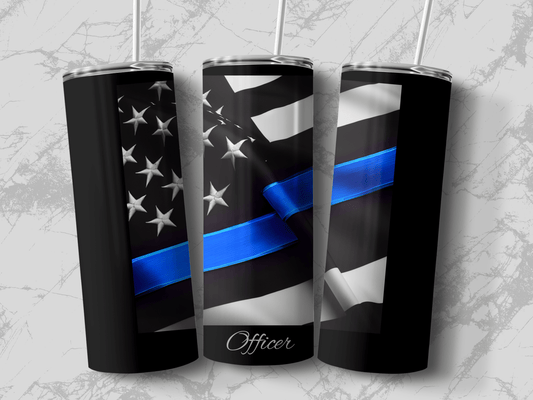 Thin Blue Line Police Support Tumbler
