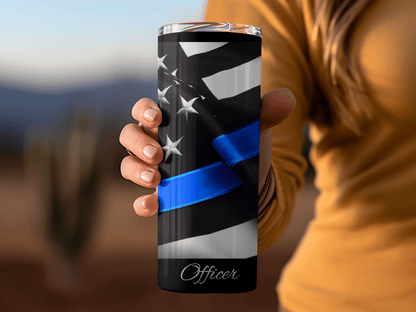 Thin Blue Line Police Support Tumbler