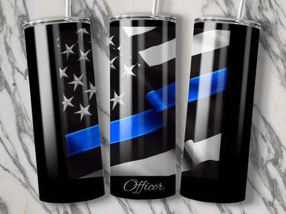 Thin Blue Line Police Support Tumbler