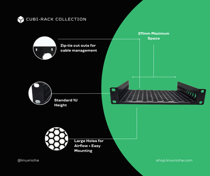 1U Universal Shelf for 10" Mini Rack