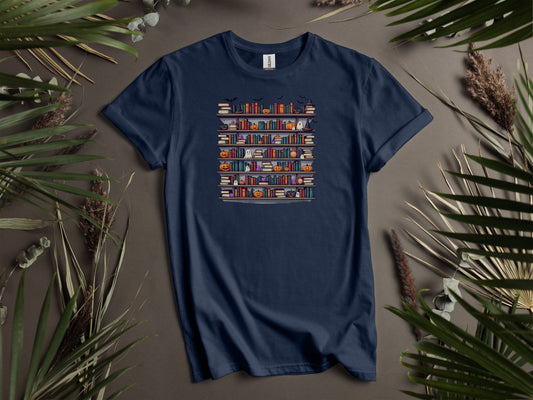 Unique Halloween Bookshelf Design T-Shirts