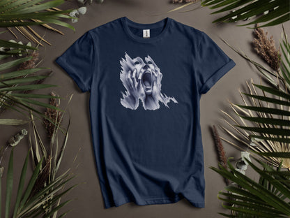 Screaming Face Distressed Art Horror Design T-Shirts