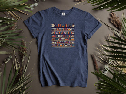 Unique Halloween Bookshelf Design T-Shirts