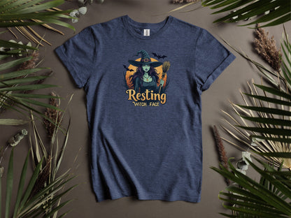 Resting Witch Face Halloween Themed Graphic T-Shirts