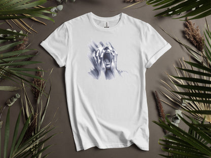 Screaming Face Distressed Art Horror Design T-Shirts