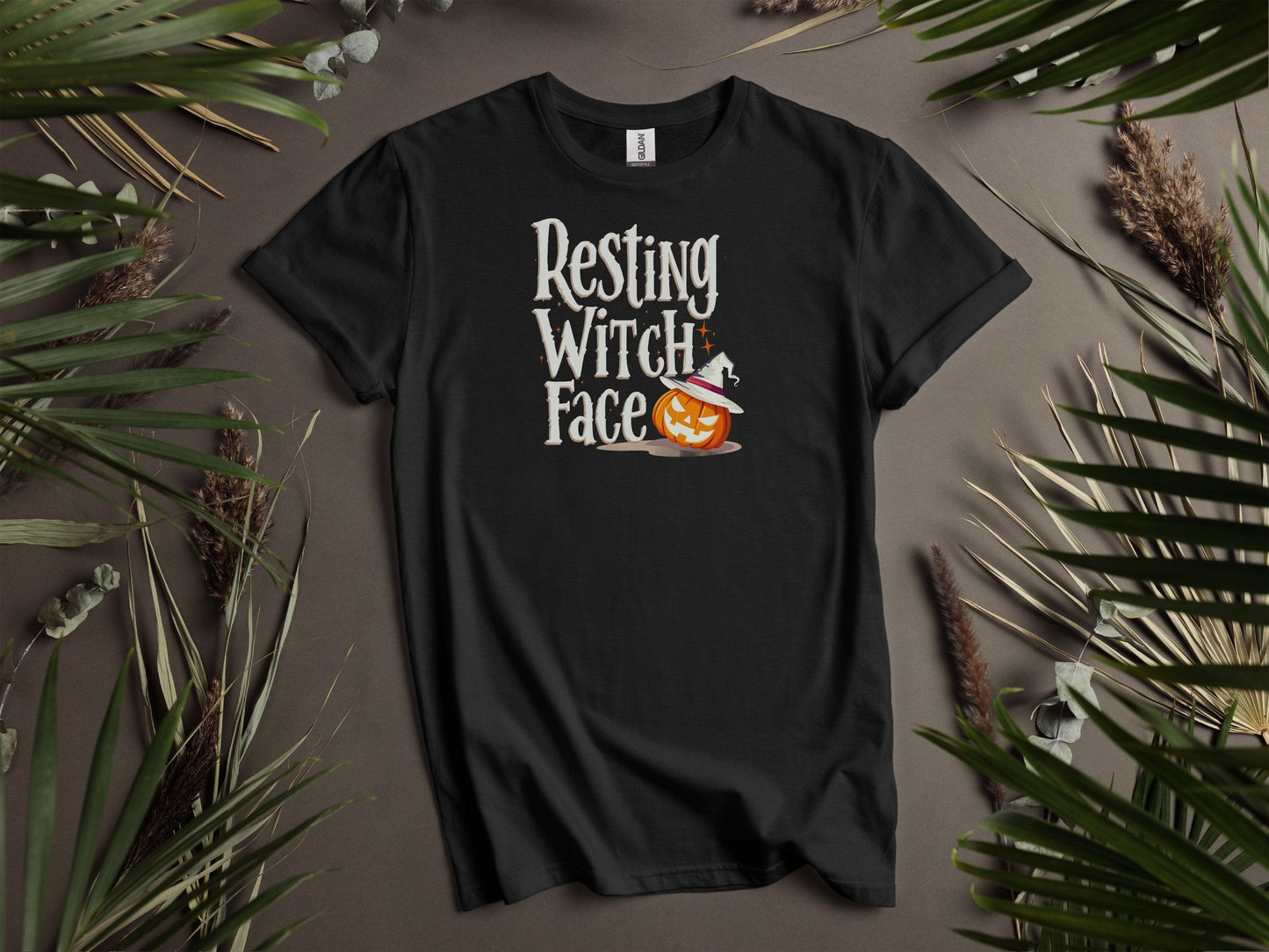 Resting Witch Face Halloween Pumpkin T-Shirts
