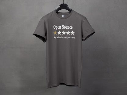 Open Source Funny Review May Be Free, But Costs Sanity T-Shirt