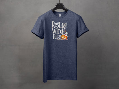 Resting Witch Face Halloween Pumpkin T-Shirts