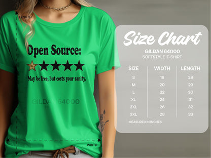 Open Source Funny Review May Be Free, But Costs Sanity T-Shirt