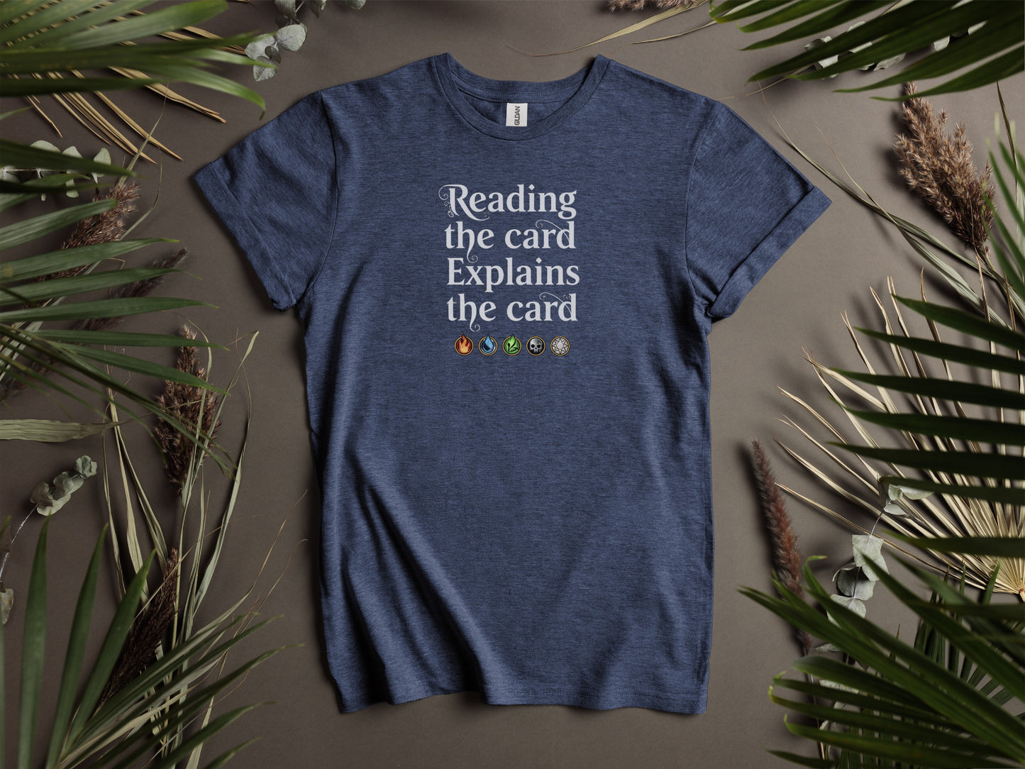 Reading the card Explains the card t-shirt product