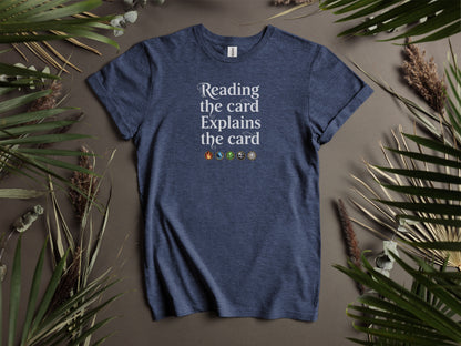 Reading the card Explains the card t-shirt product