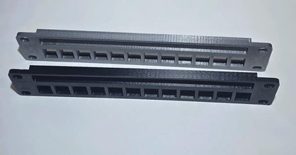 12-Port Keystone Patch Panel for 10" Mini Racks – 1U – Cubi-Rack, Rackmate Compatible