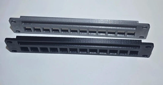 12-Port Keystone Patch Panel for 10" Mini Racks – 1U – Cubi-Rack, Rackmate Compatible