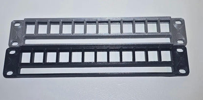 12-Port Keystone Patch Panel for 10" Mini Racks – 1U – Cubi-Rack, Rackmate Compatible